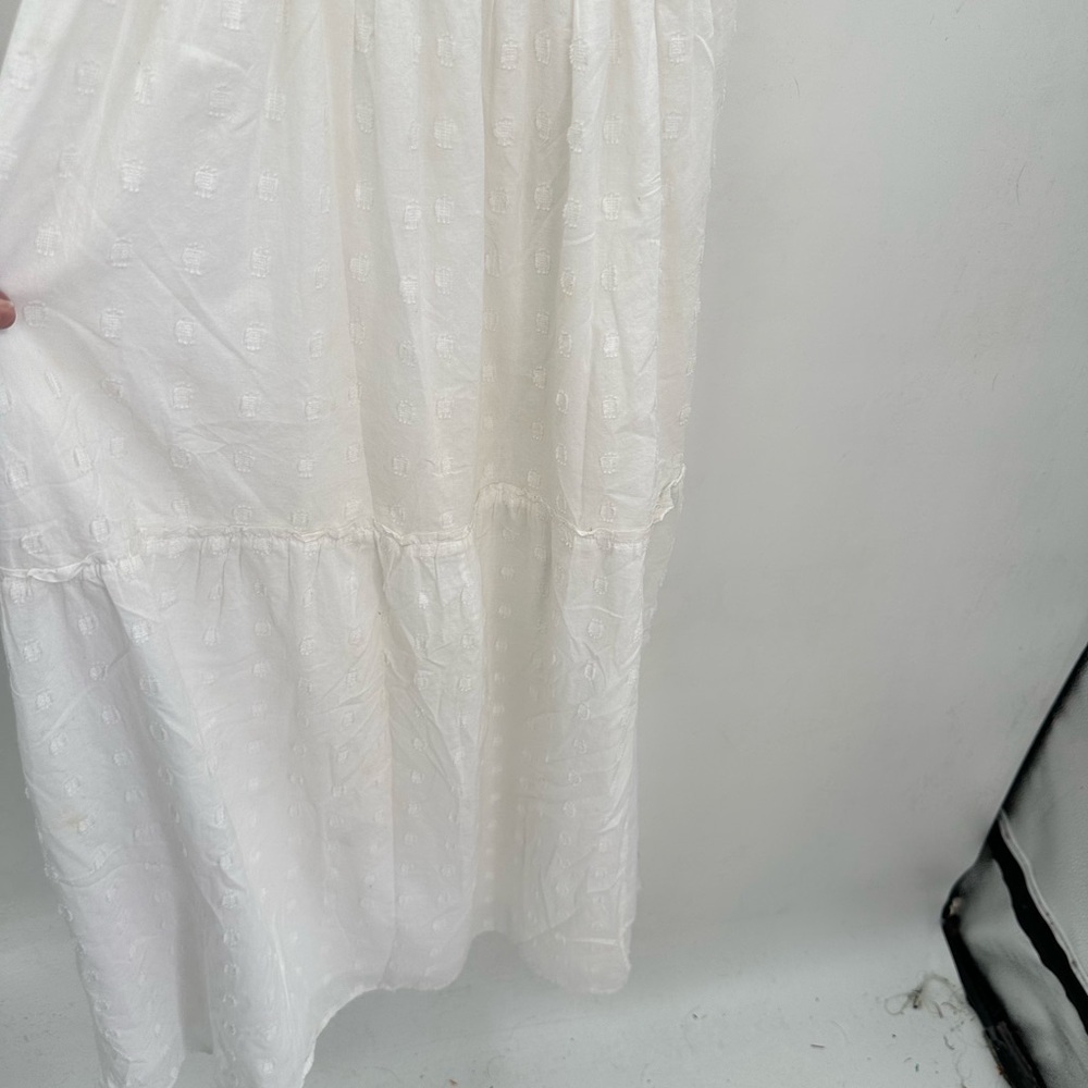 AMERICAN EAGLE Swiss dot white woman cotton milkmaid cottagecore midi dress XS - Picture 5 of 16